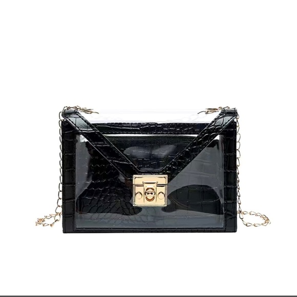 Handbags - FASHION Clear PVC Bag with Chain